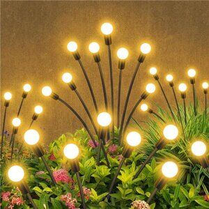 Solar Garden Lights Outdoor Waterproof, 2 Pack 16 LED Swaying Light Firefly